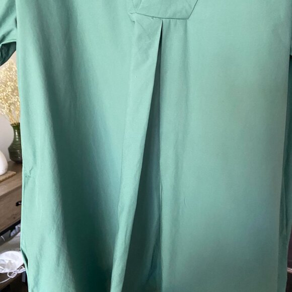 COS 100% Cotton Poplin Green V-Neck Dress with Pockets Size 12 - Picture 5 of 8